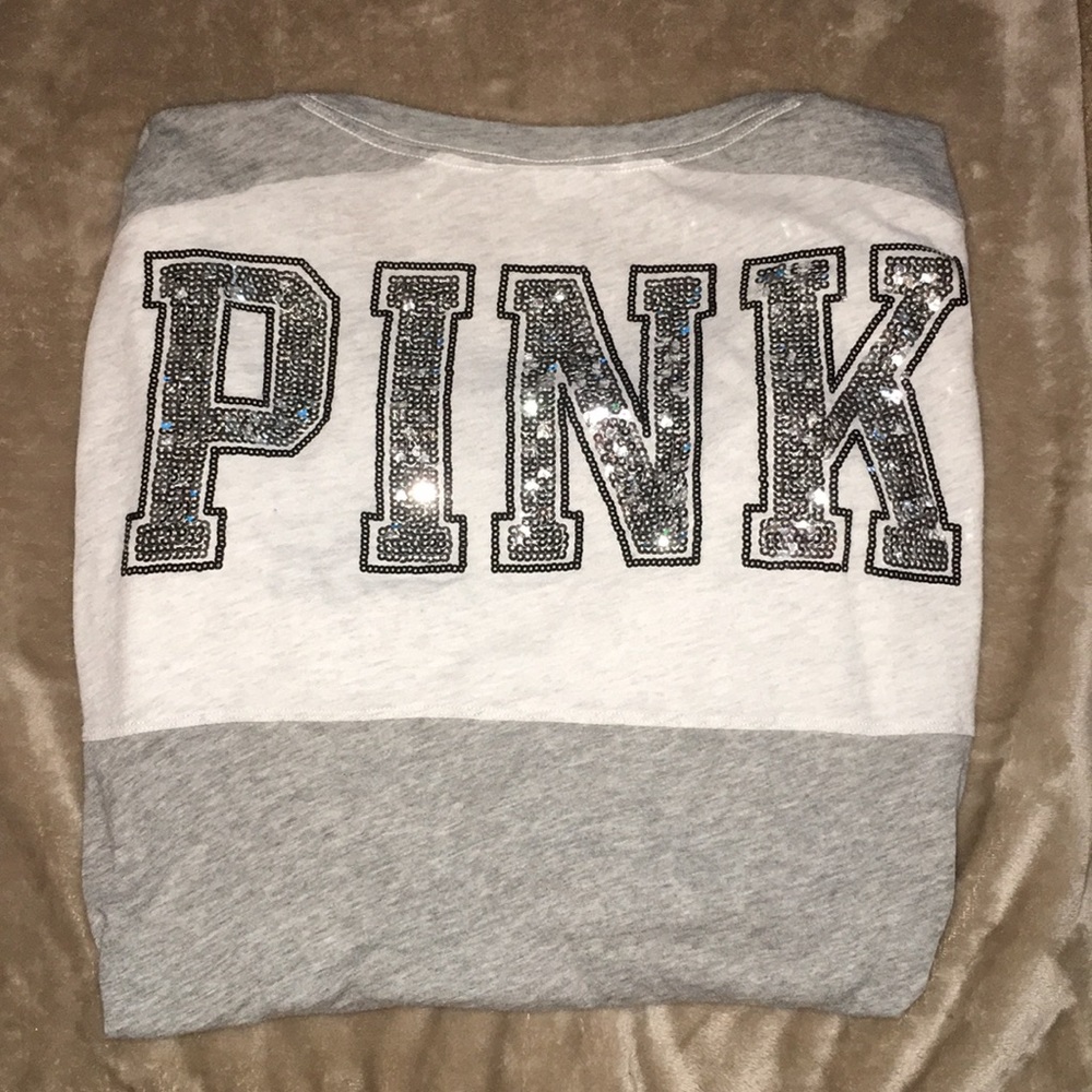 Bling Pink Long Sleeve V- Neck